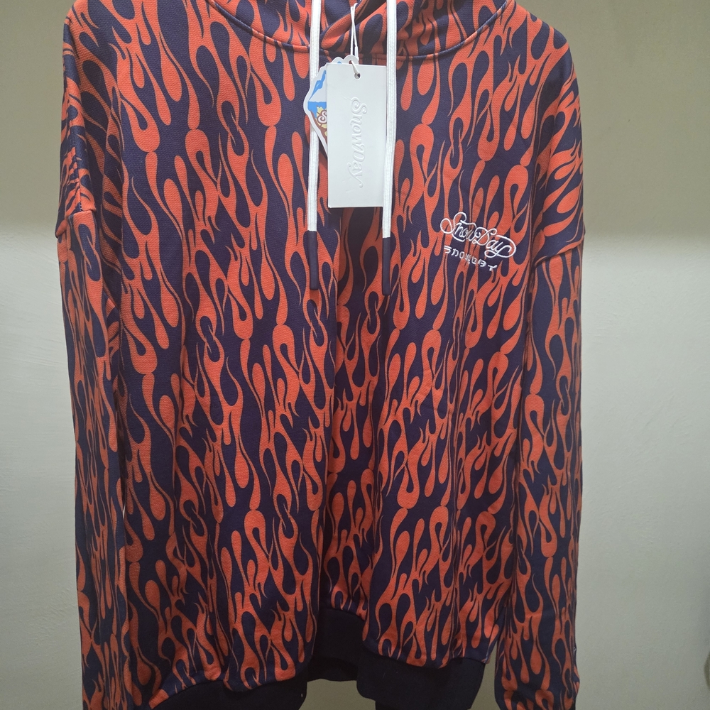 Snow Day Red and Blue Flame Hoodie